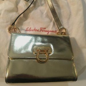 Salvatore Ferragamo Gold Shoulder Bag